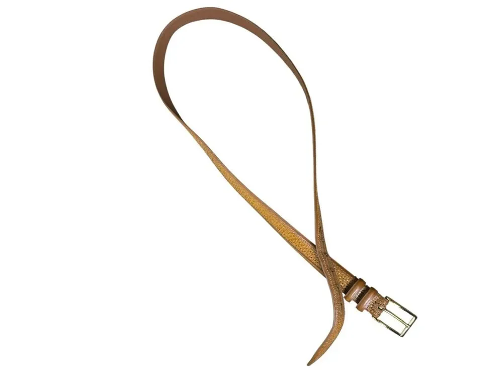 Allen Edmonds Triple Braid Inlay Belt Dress Men’s Size 44 Tan Brown 28090